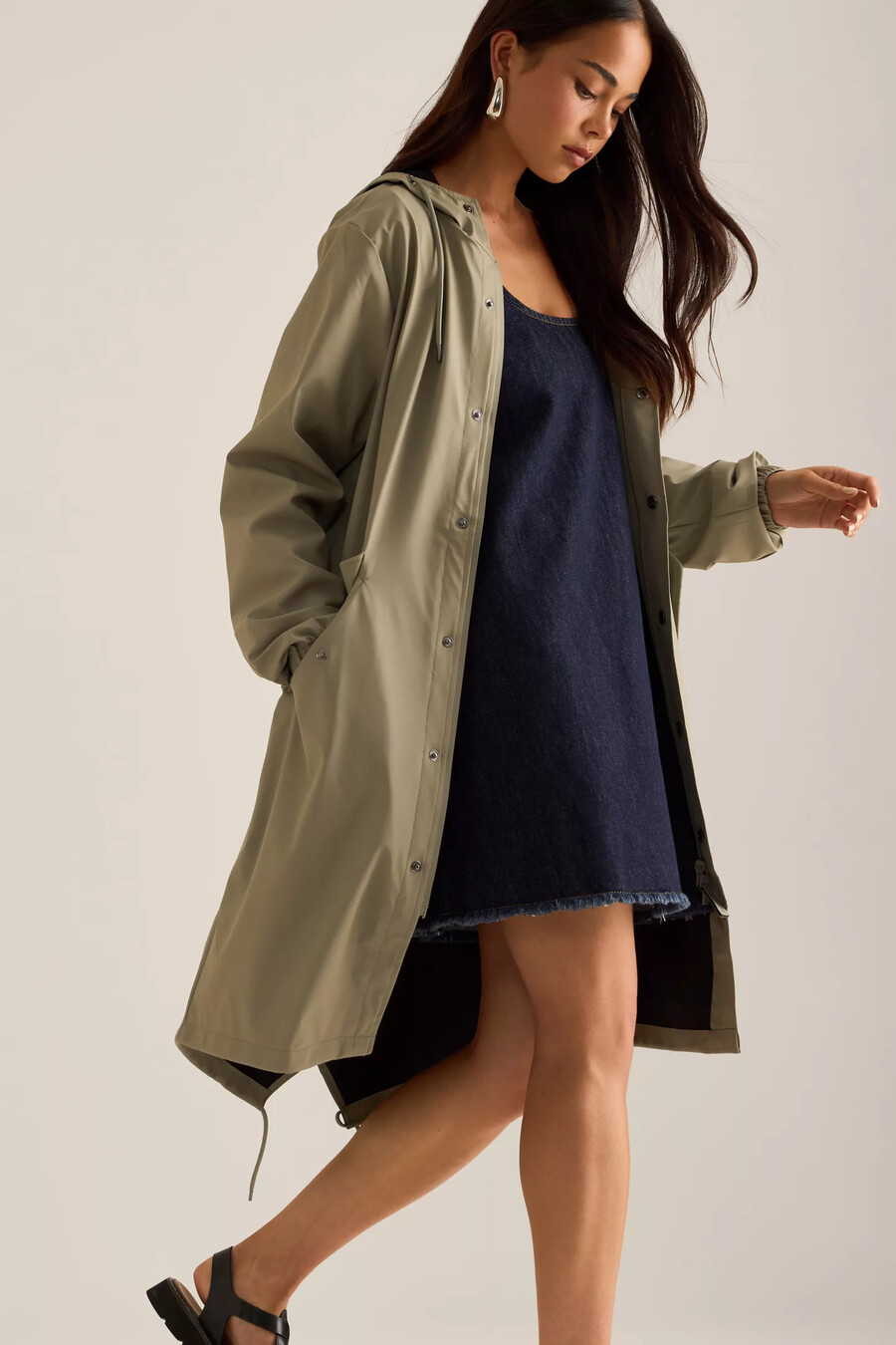 parka impermeable con cola de pez de rains