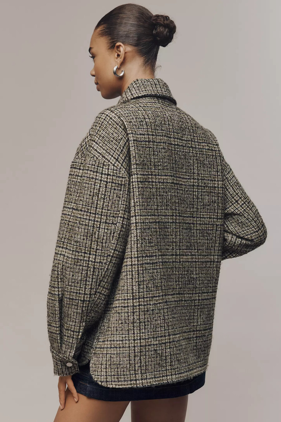 chaqueta de camisa de tweed maeve