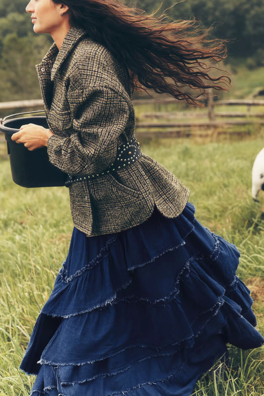 chaqueta de camisa de tweed maeve