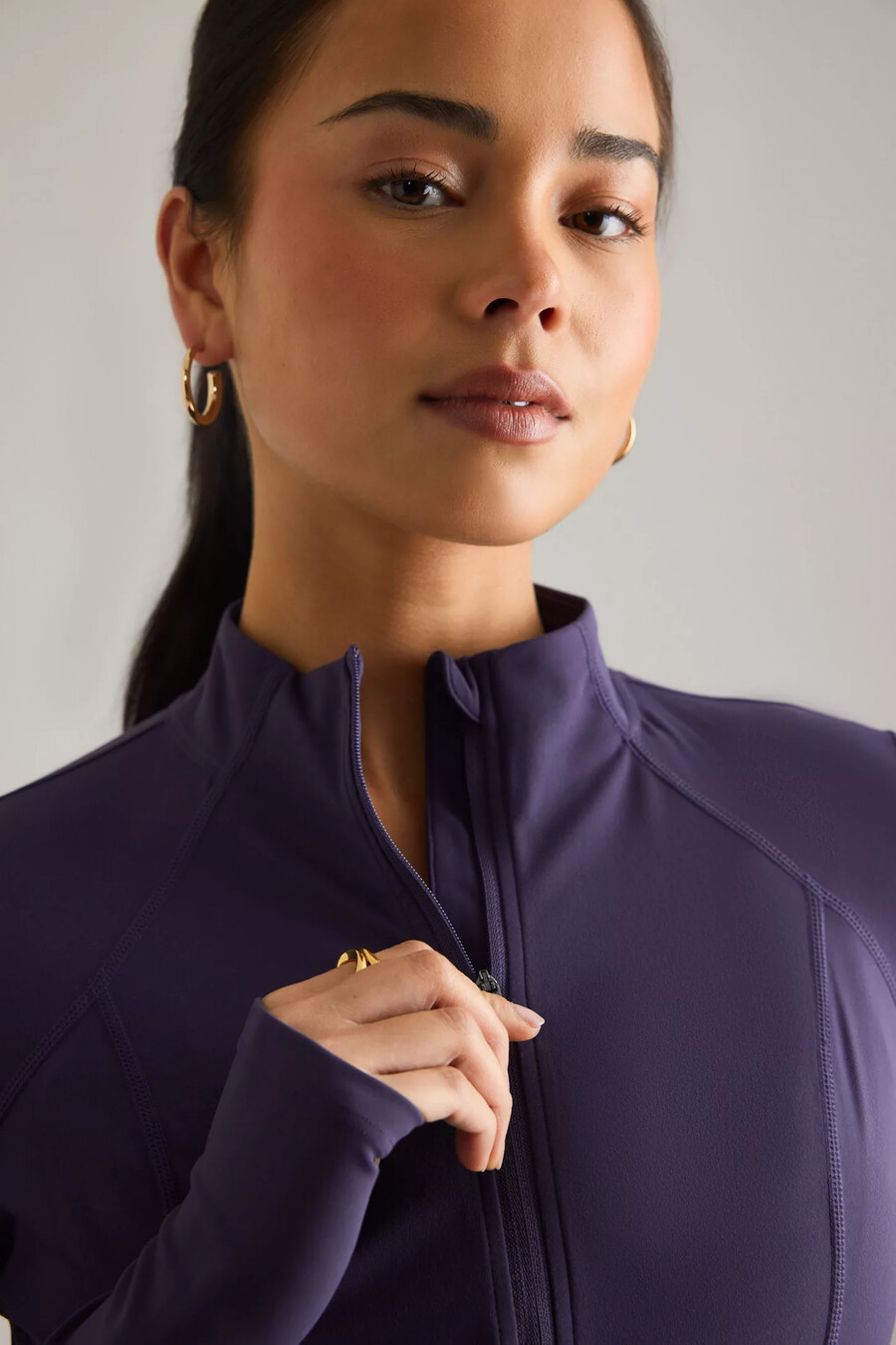 chaqueta de running con cremallera frontal tala dayflex