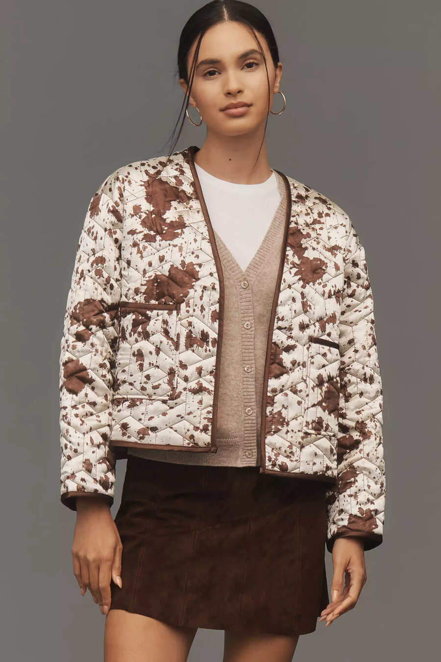 chaqueta acolchada con estampado de vaca maeve