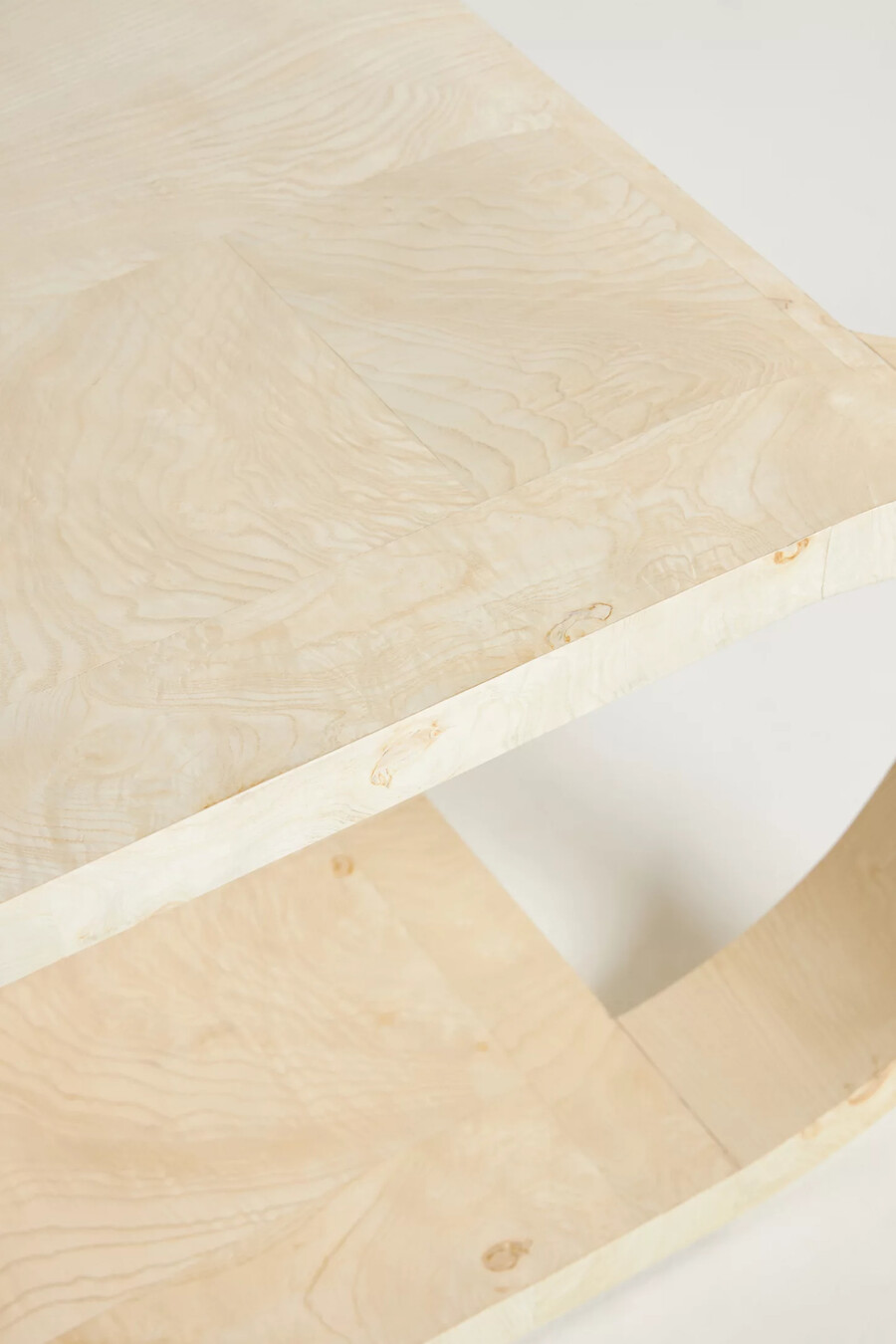 mesa de centro curva de madera de acacia cassini
