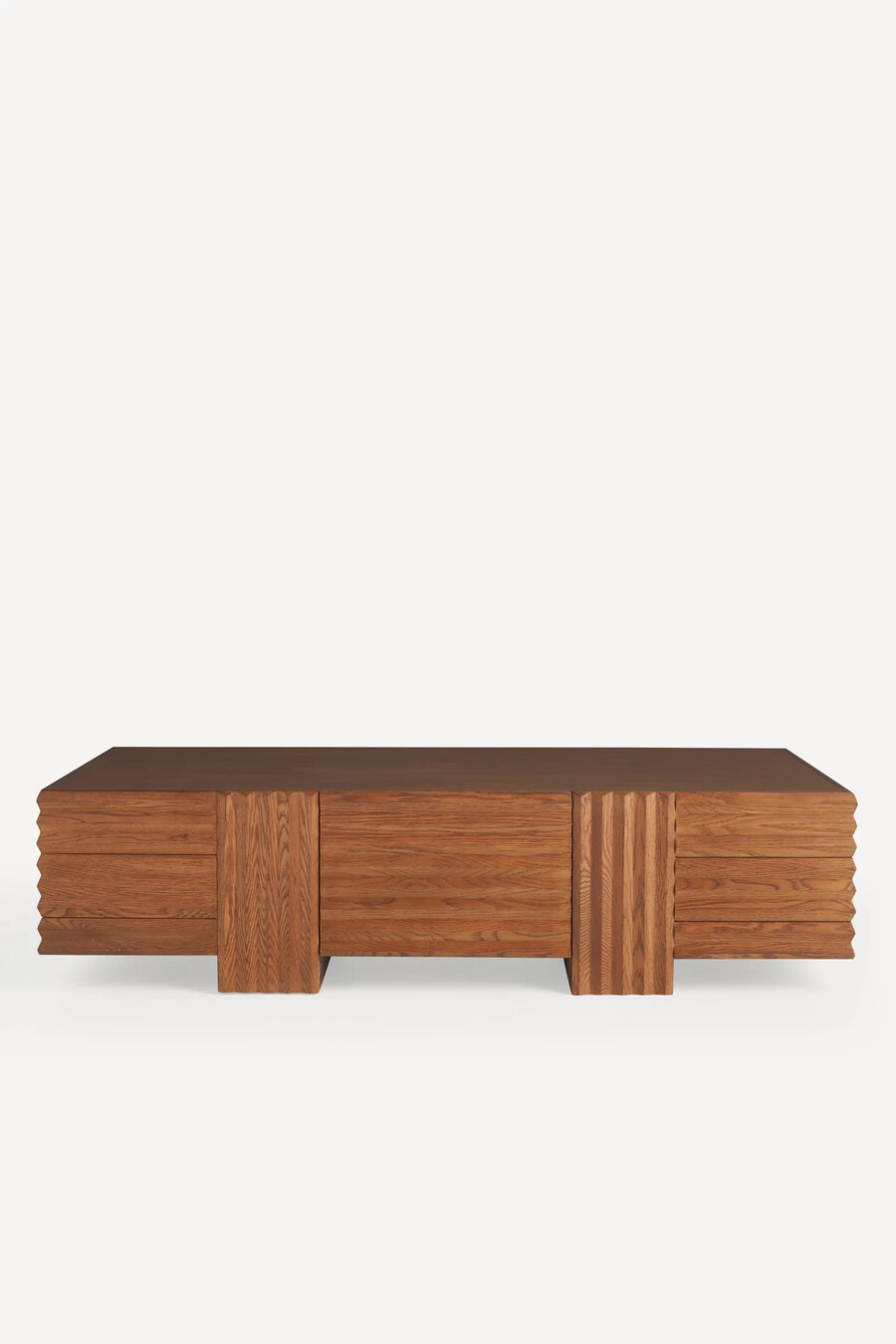 mesa de centro rectangular de roble tallado omari