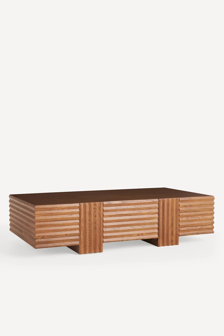 mesa de centro rectangular de roble tallado omari