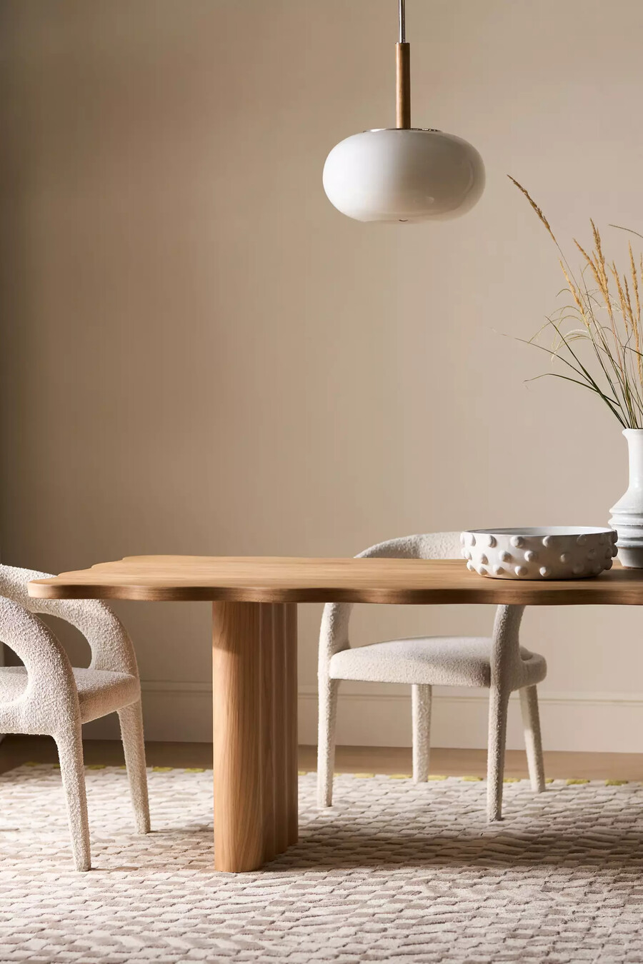 mesa de comedor rectangular de roble caldwell