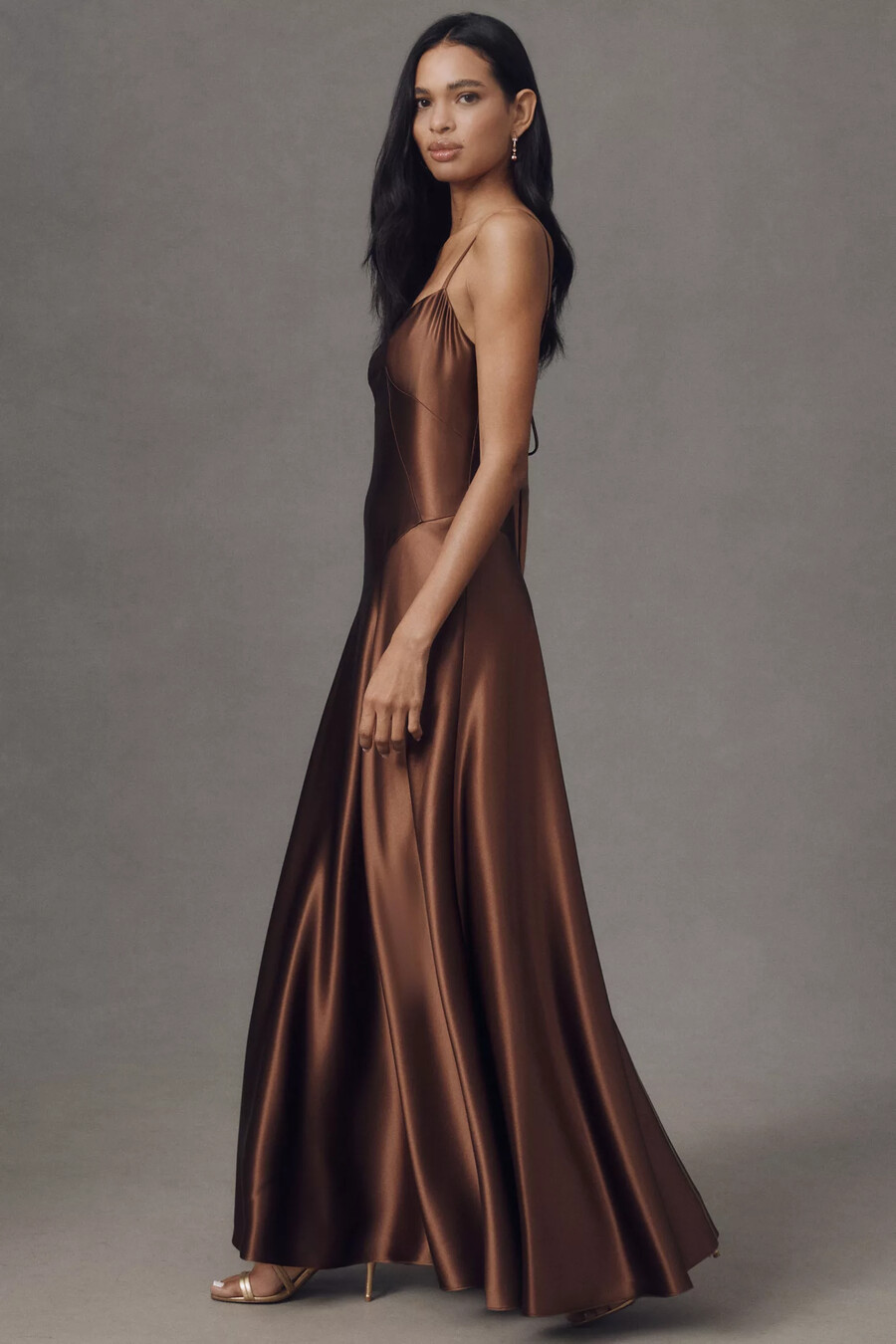 vestido largo con corsé de satén emmy de mare mare