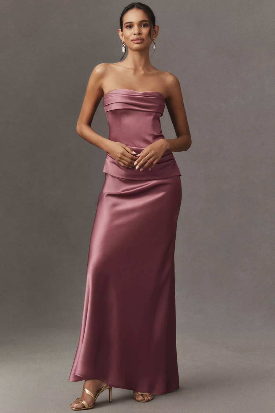 vestido corsé fruncido sin tirantes mare mare