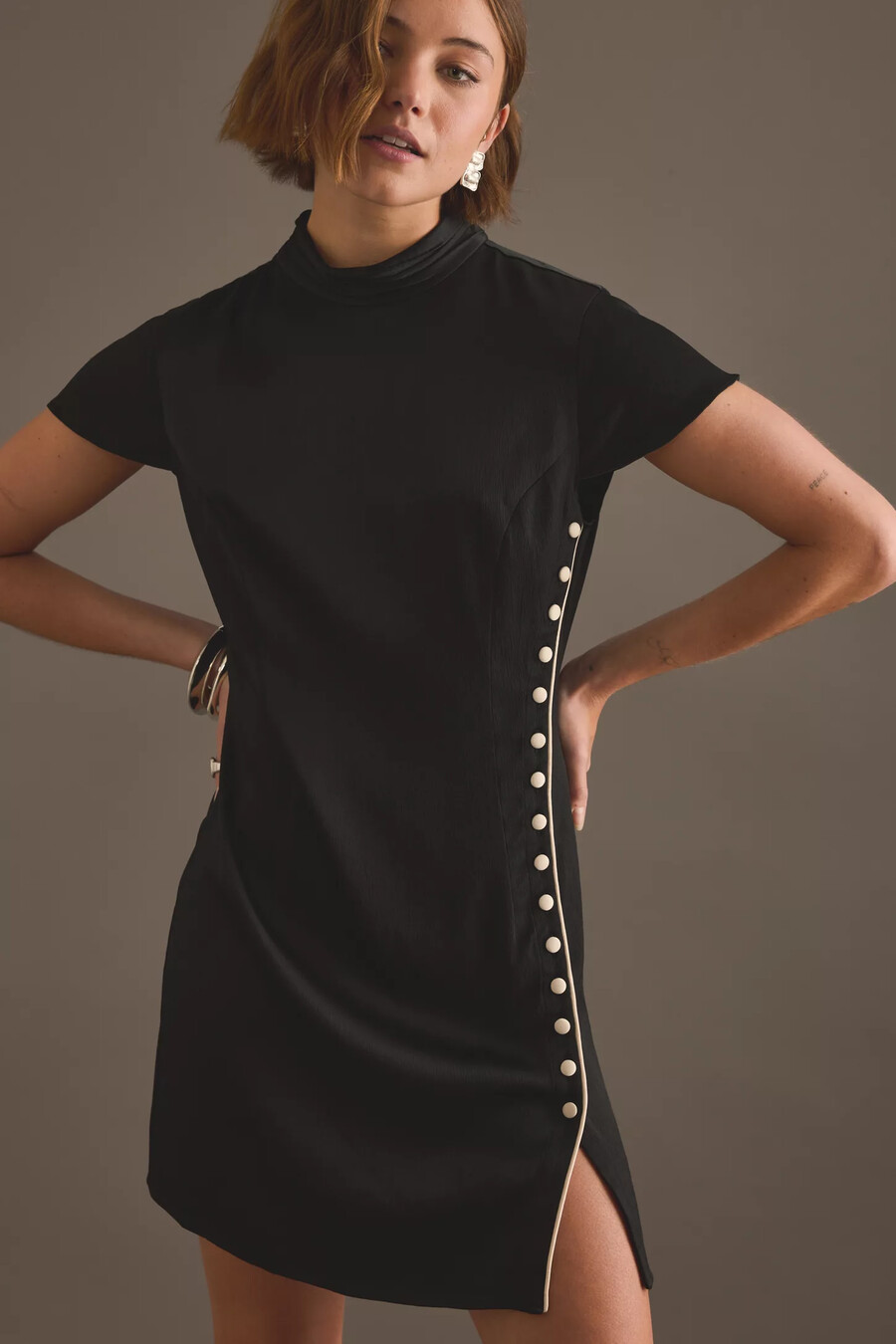 minivestido de satén negro kitri paloma