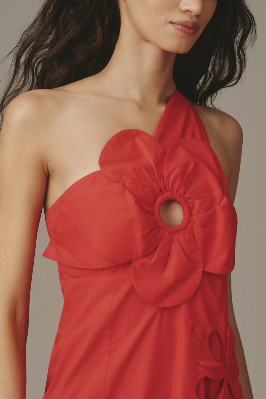 vestido calado de un solo hombro de anthropologie