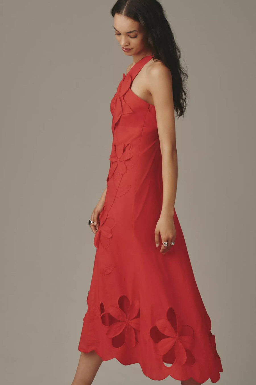 vestido calado de un solo hombro de anthropologie