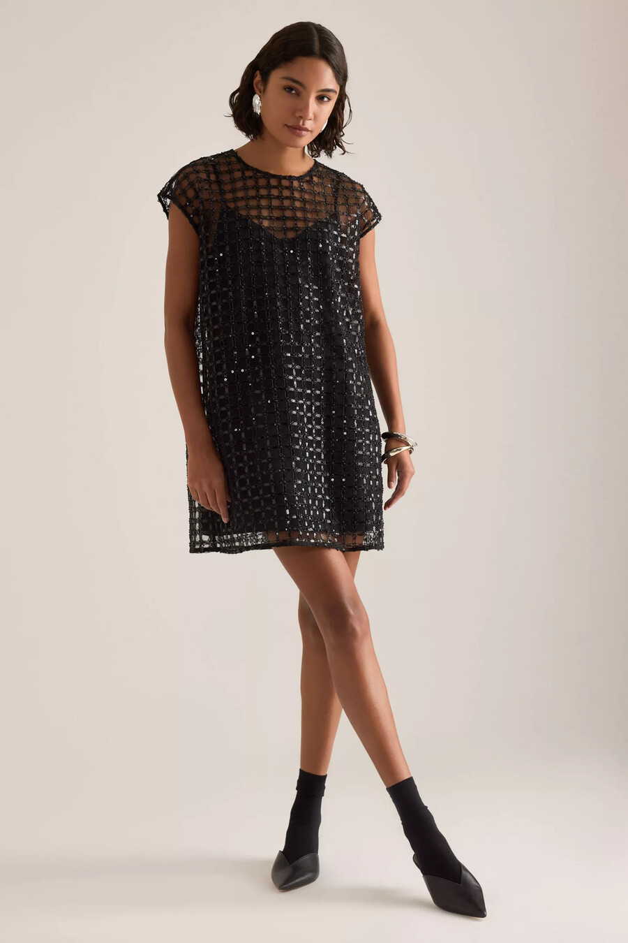 vestido mini de lentejuelas laren seleccionado