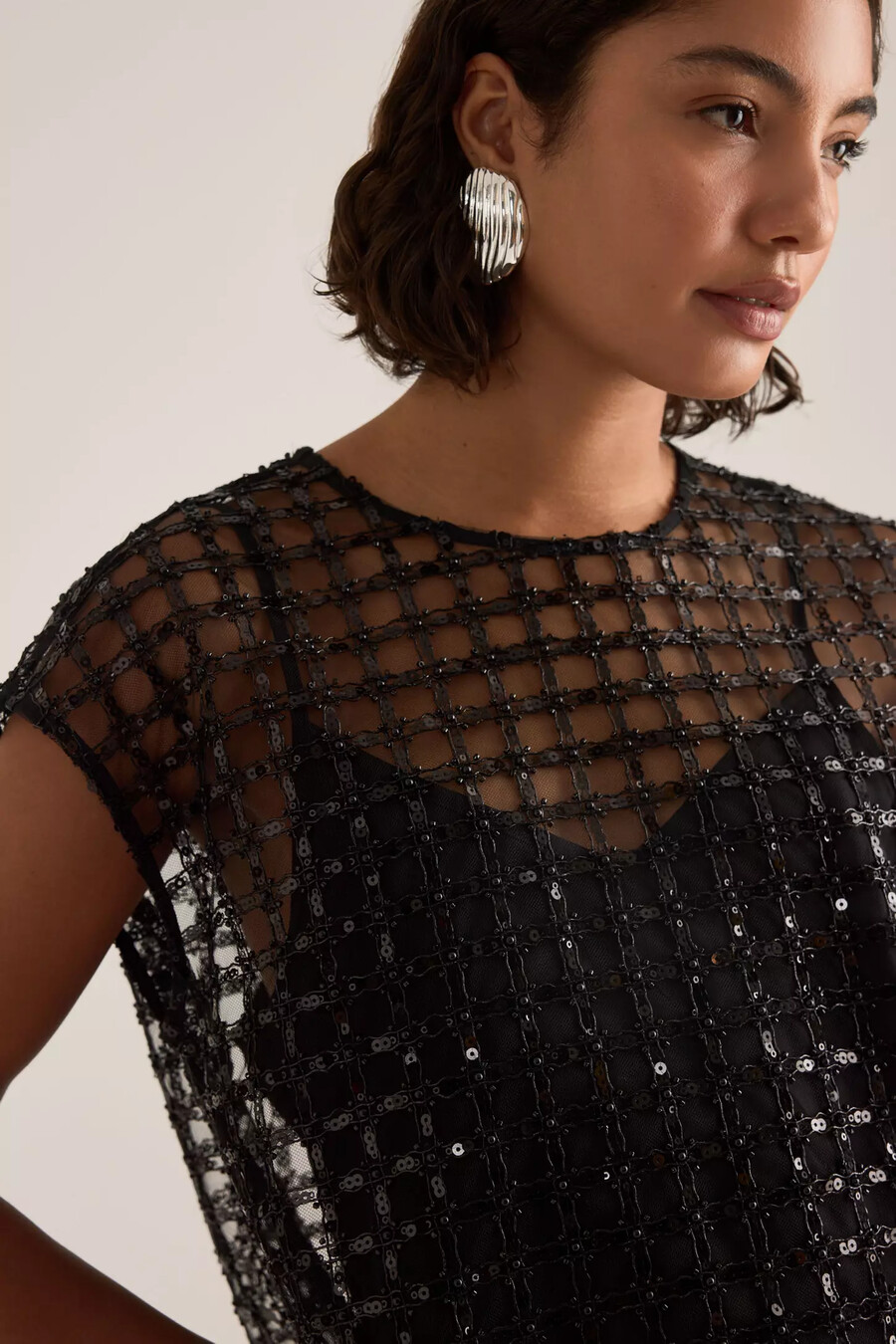 vestido mini de lentejuelas laren seleccionado