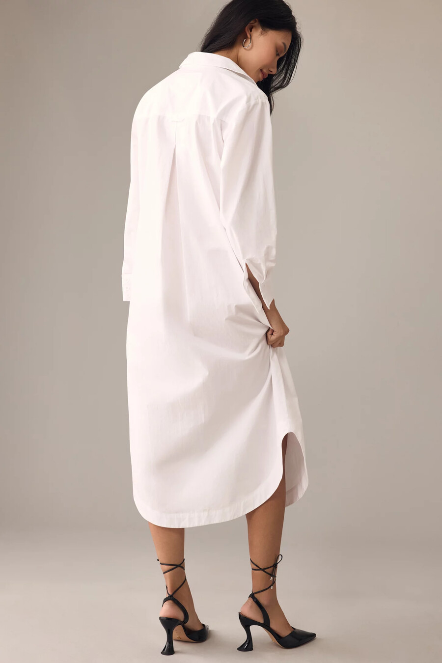 vestido camisero de manga larga de anthropologie