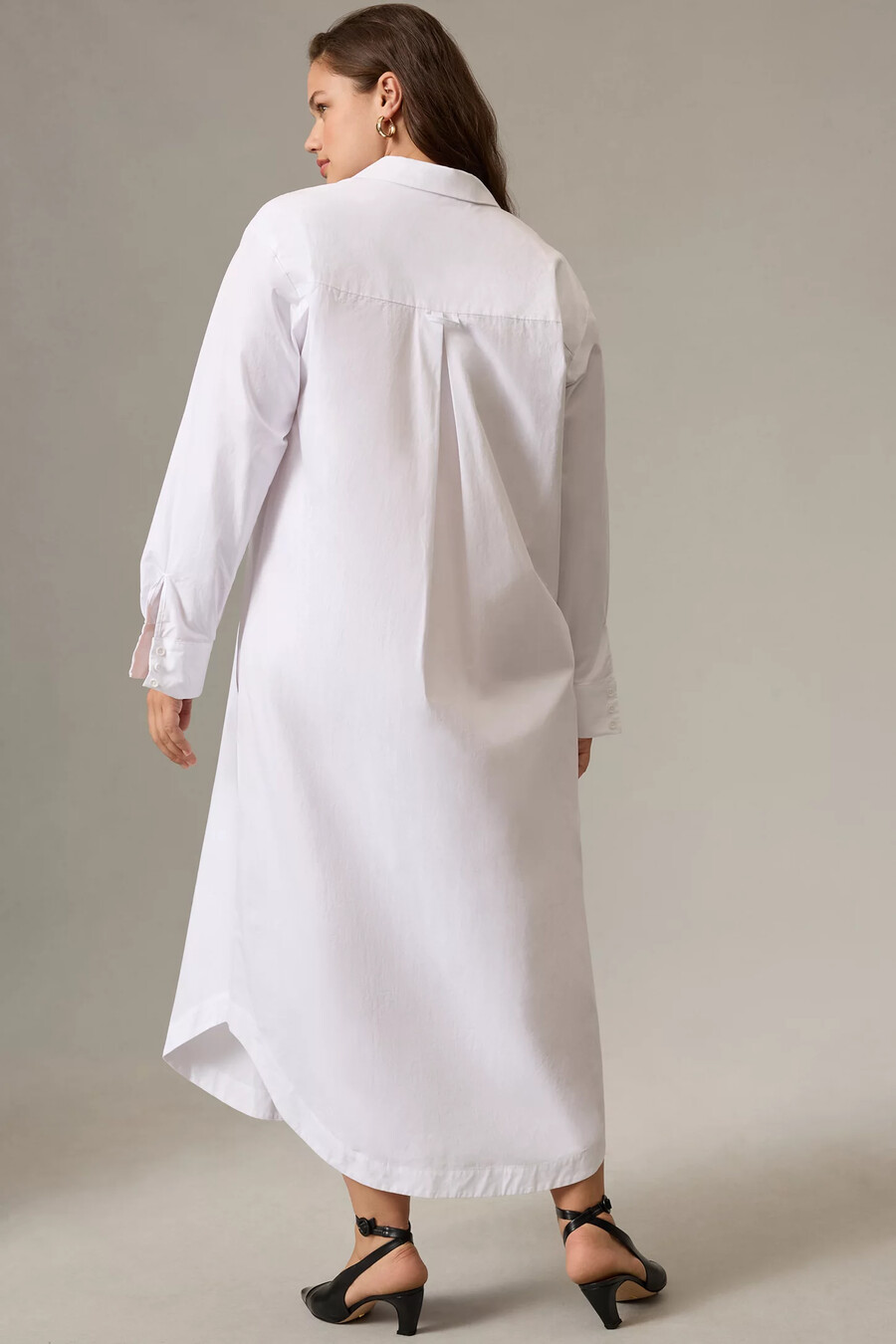 vestido camisero de manga larga de anthropologie