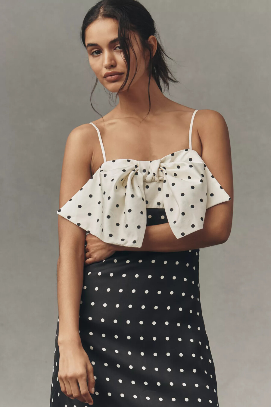 vestido largo de seda con volantes y lazo sin mangas maude penelope