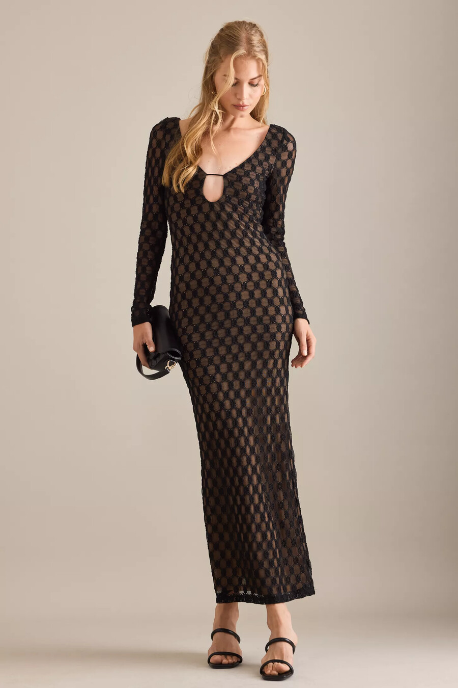 vestido midi de encaje yazmin de bardot