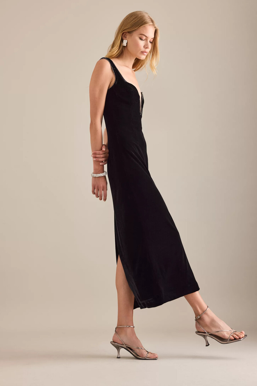 vestido midi bardot brooklyn