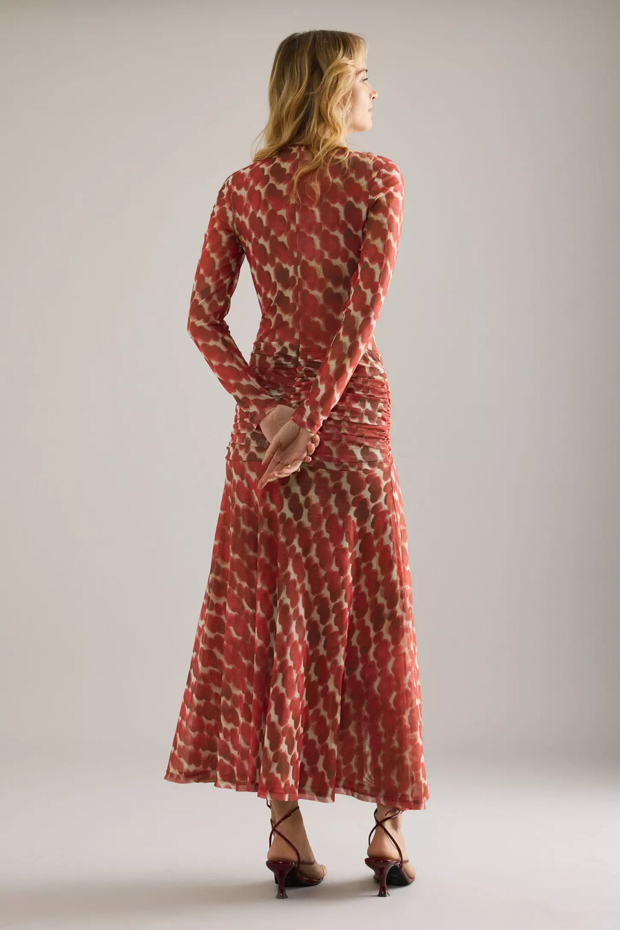 vestido midi de malla con estampado lea de bardot