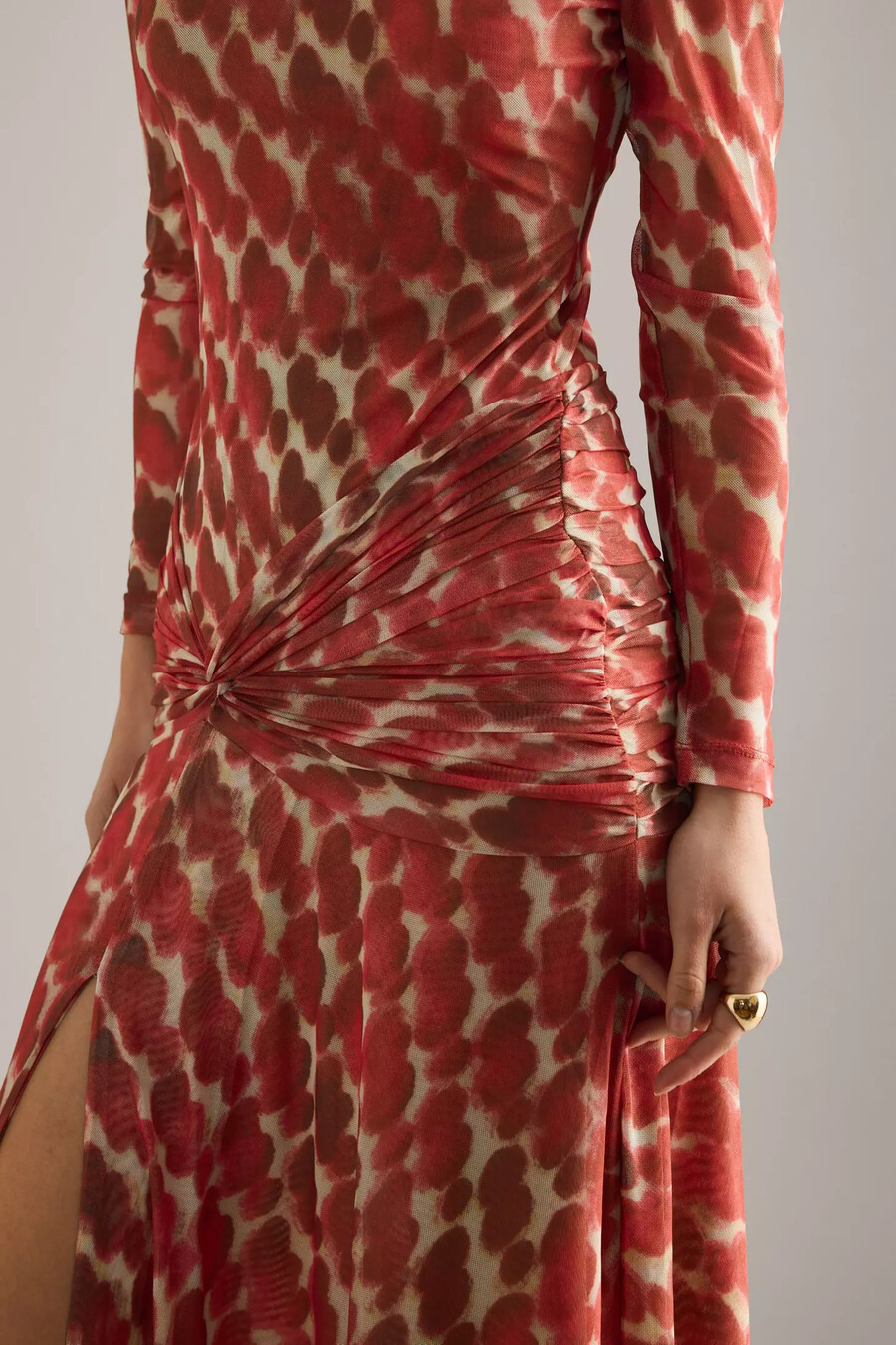 vestido midi de malla con estampado lea de bardot