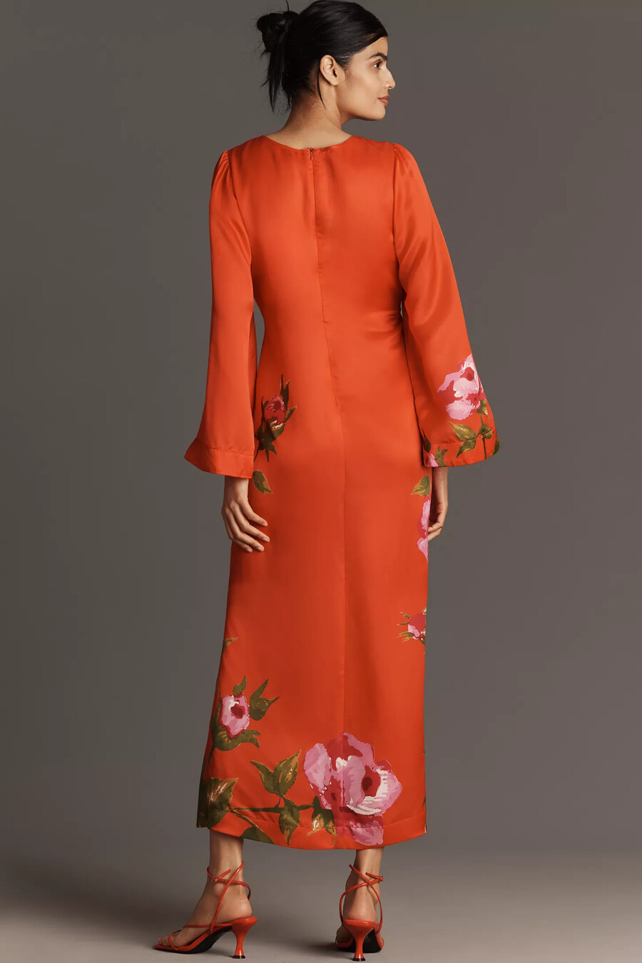 vestido largo de mezcla de seda heidi de aston studio