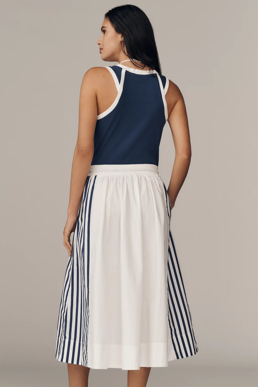 vestido midi sin mangas con cordón para uso diario