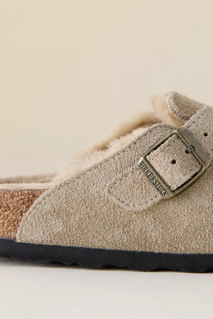 zuecos birkenstock boston de piel de oveja