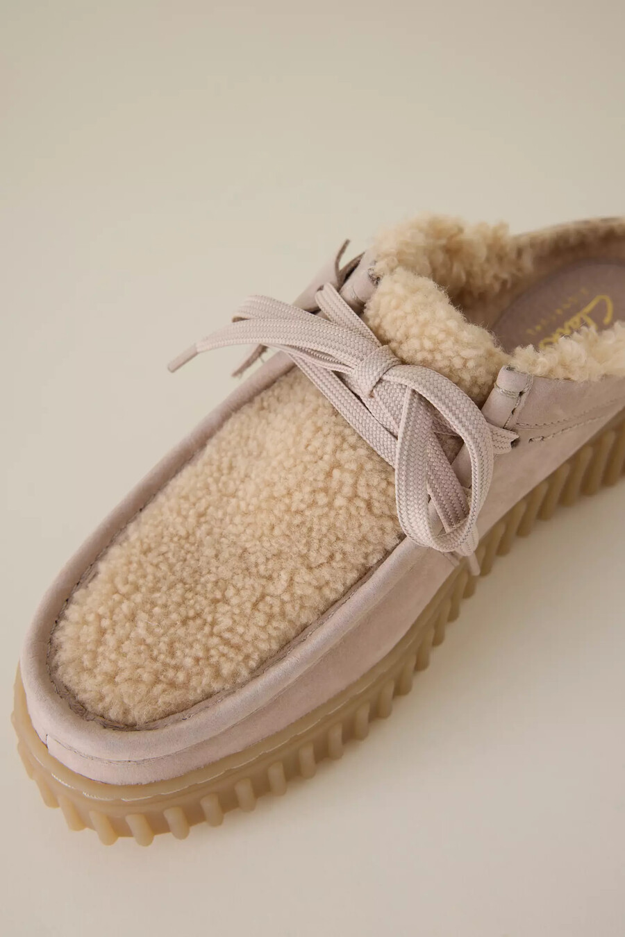 clarks shearling torhill mules