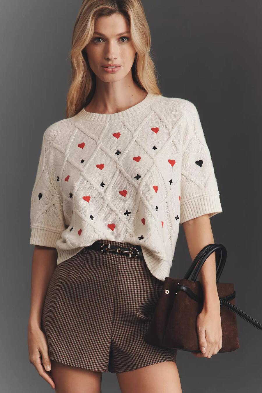 jersey gráfico de mezcla de lana maeve crop