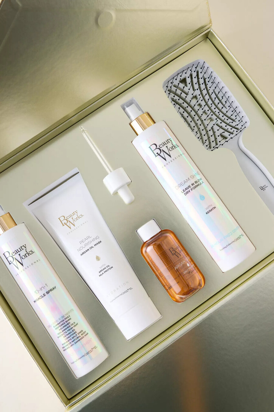 set de regalo para el cuidado del cabello shining stars de beauty works