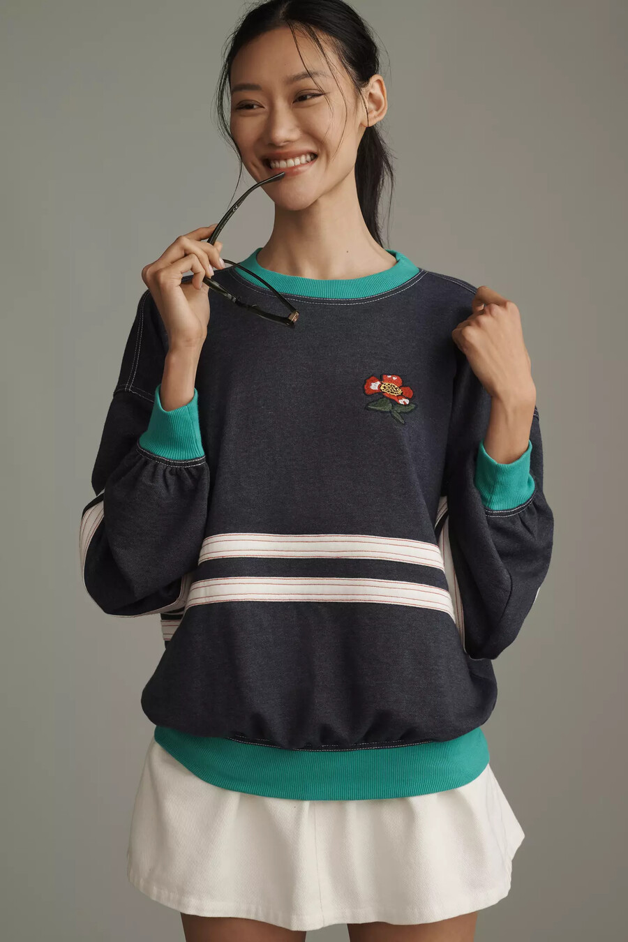sudadera extragrande de cuello redondo pilcro pep rally