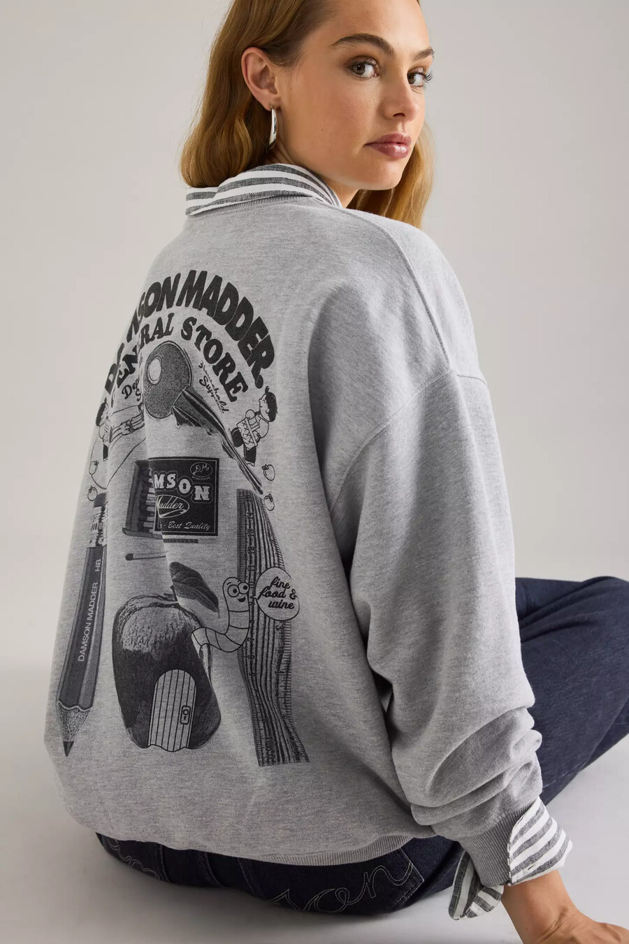 sudadera con gráfico de damson madder general store