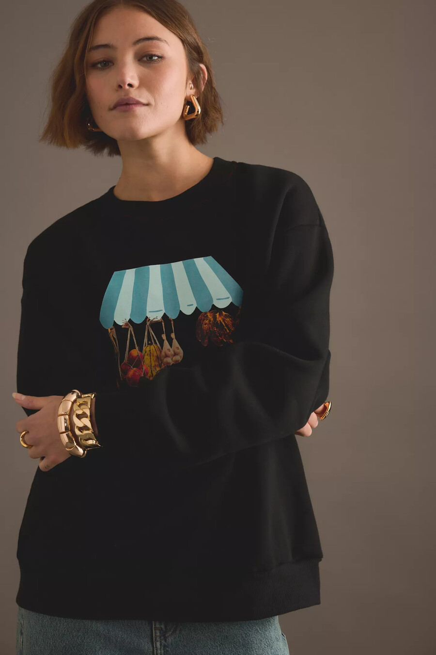 sudadera con gráfico de frutería never fully dressed