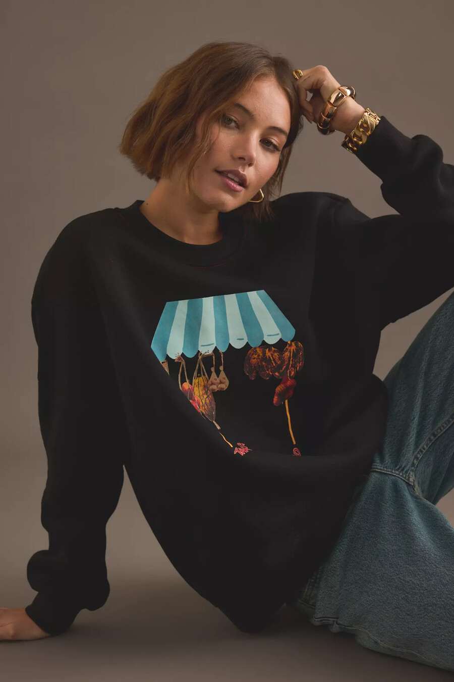sudadera con gráfico de frutería never fully dressed