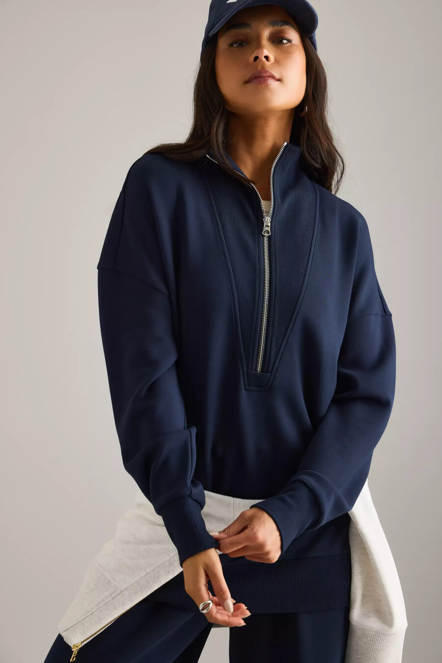 sudadera larga con cremallera varley