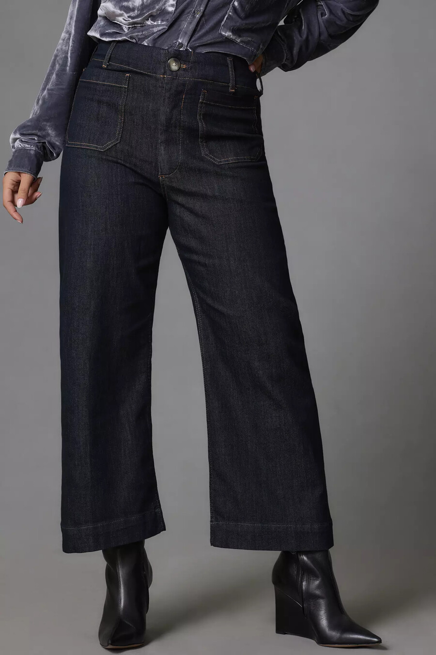 los jeans de pierna ancha recortados colette de maeve