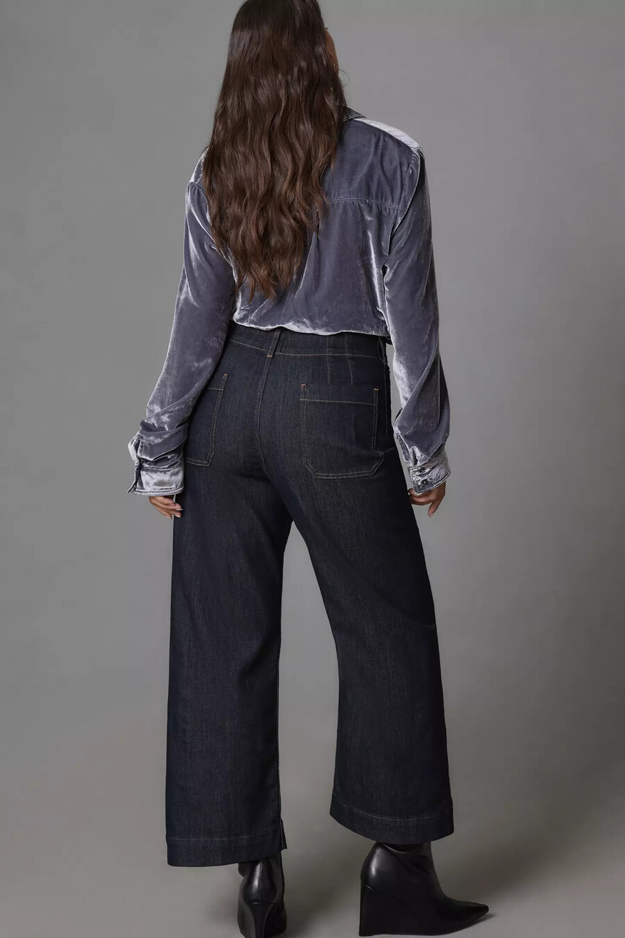 los jeans de pierna ancha recortados colette de maeve