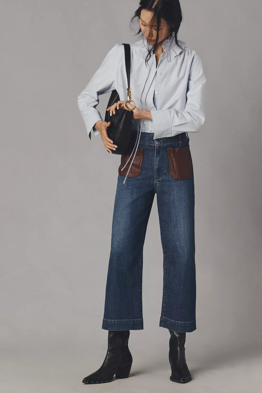 los jeans de tiro alto colette crop de maeve