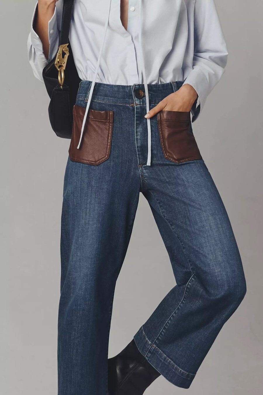 los jeans de tiro alto colette crop de maeve