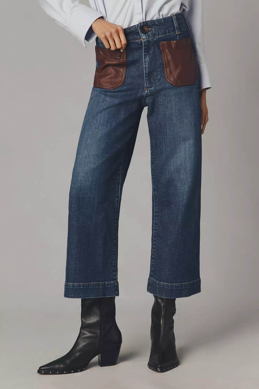 los jeans de tiro alto colette crop de maeve