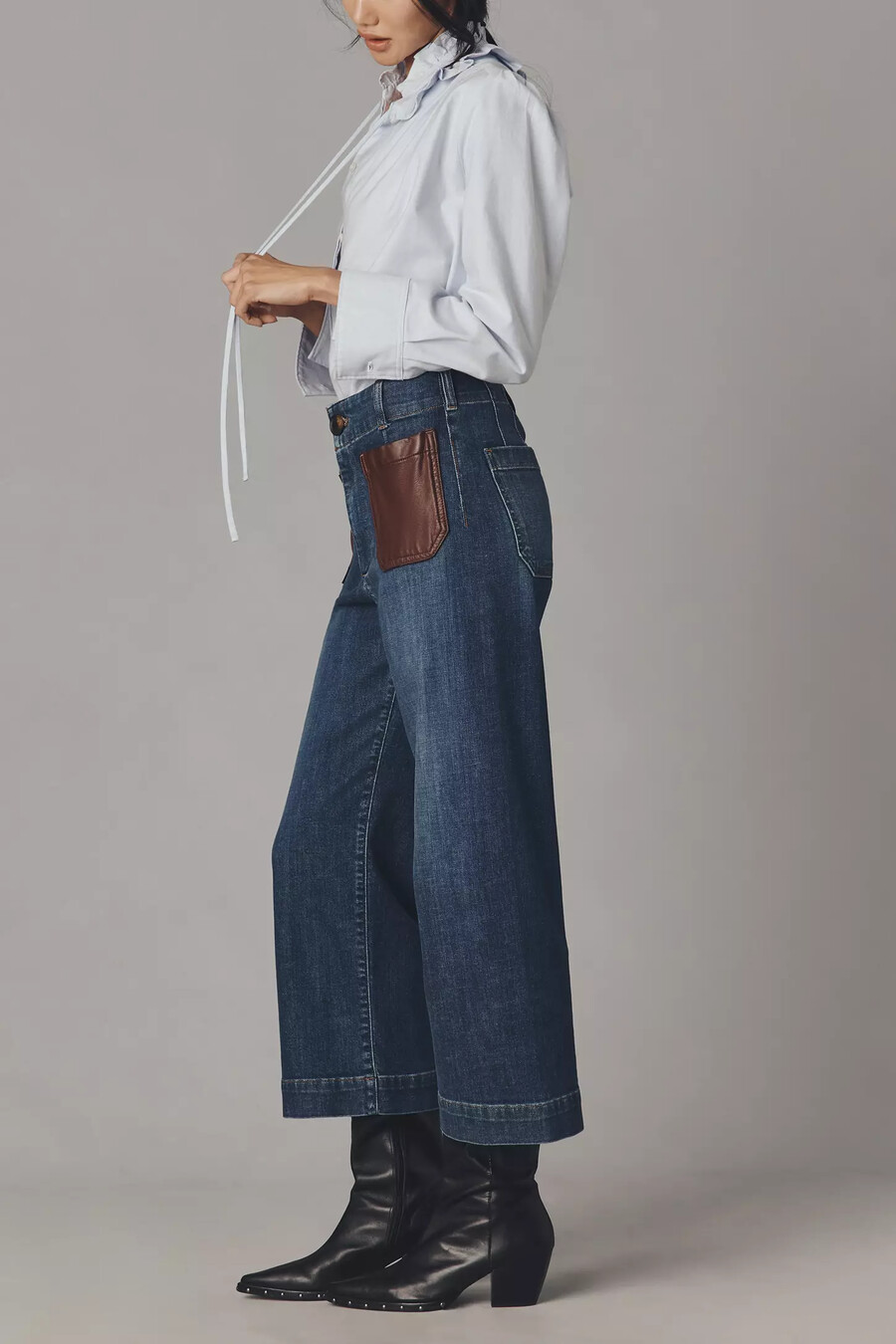 los jeans de tiro alto colette crop de maeve