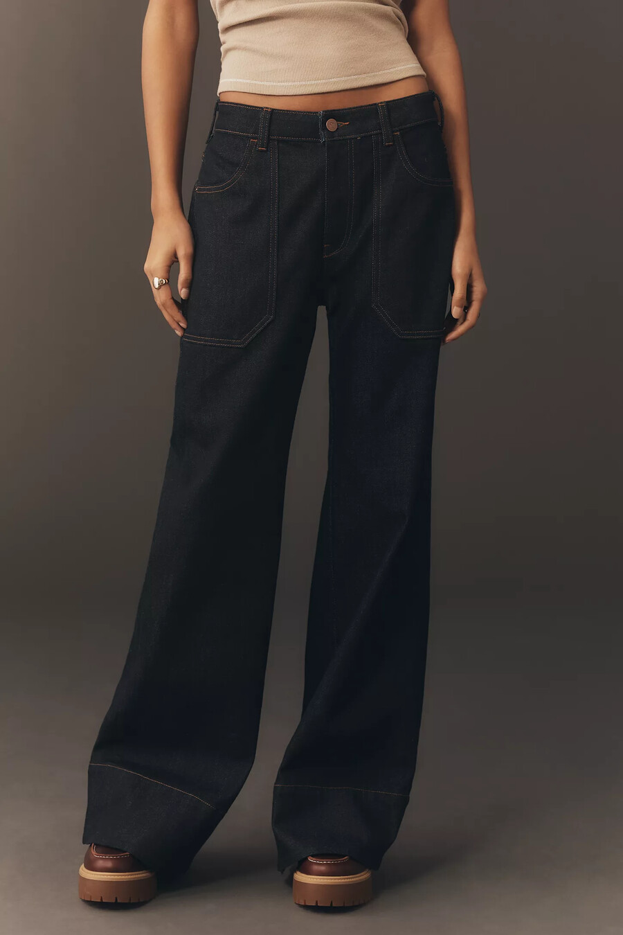 los jeans acampanados de tiro alto japoneses rylan de pilcro