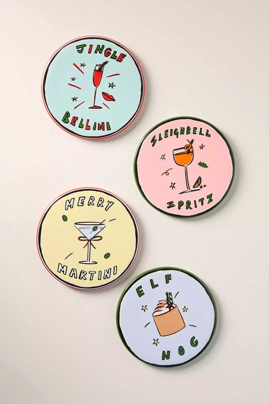 posavasos de ponche de elfo ilustrado de neftis