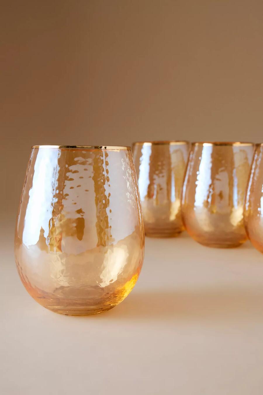 copas de vino sin tallo zaza lustered juego de 4