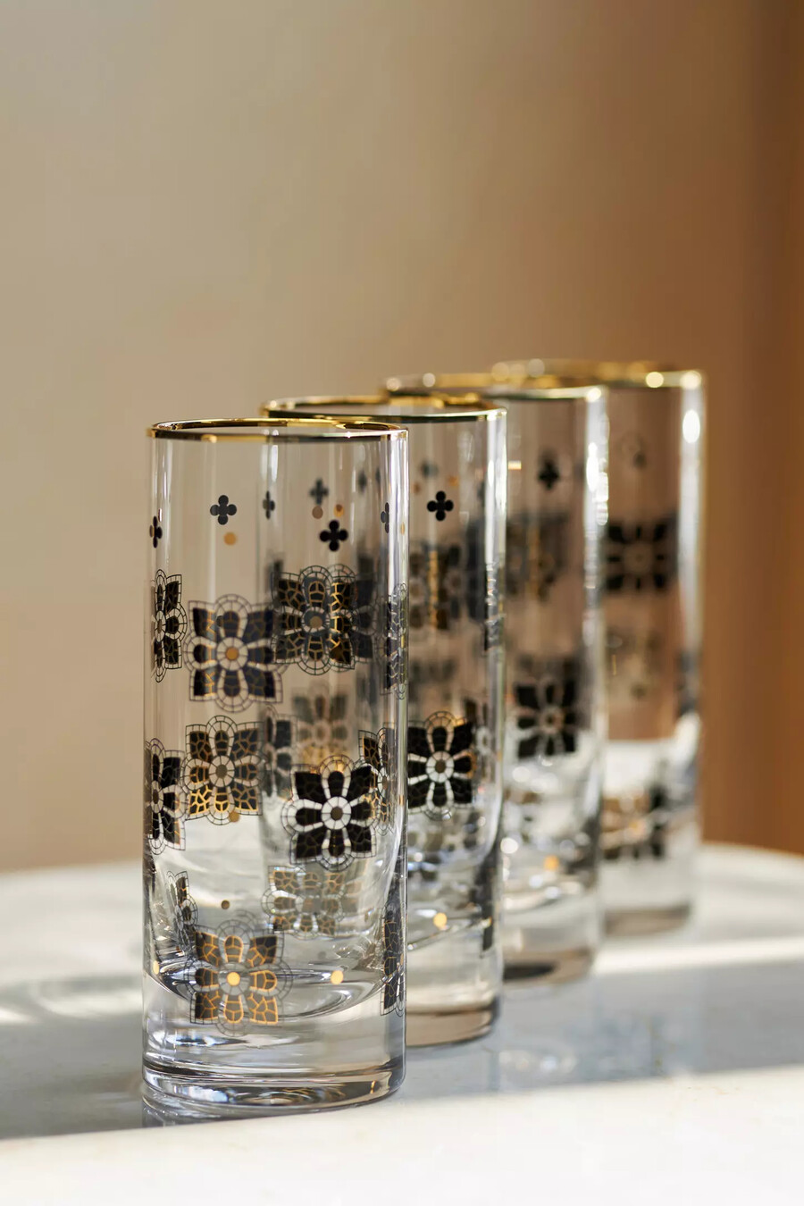 vasos altos bistro tile juego de 4