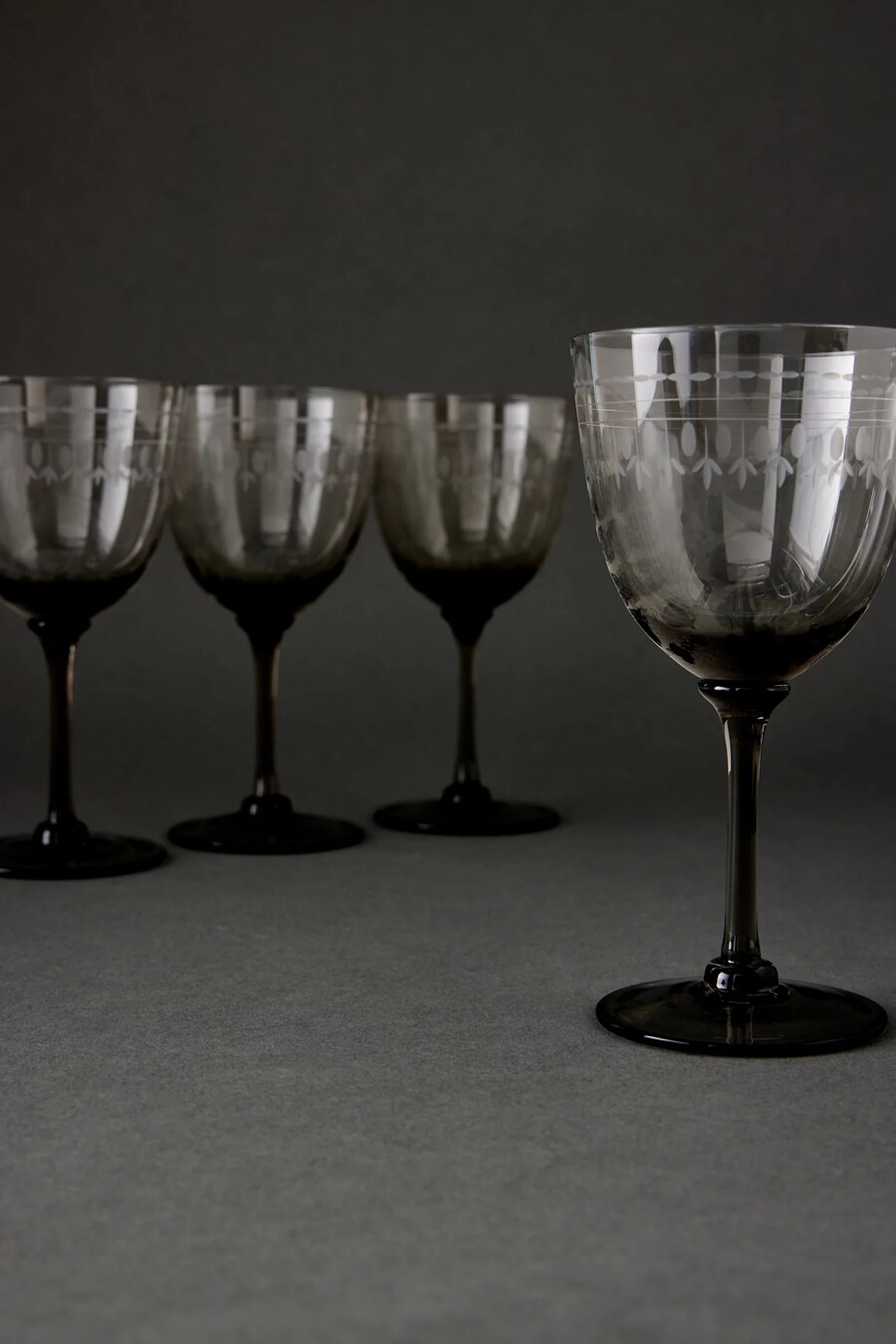 copas de vino tintadas de colección vintage juego de 4