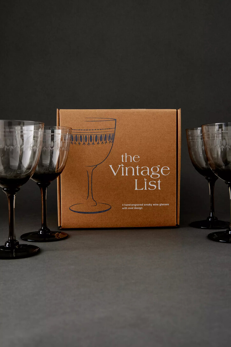 copas de vino tintadas de colección vintage juego de 4