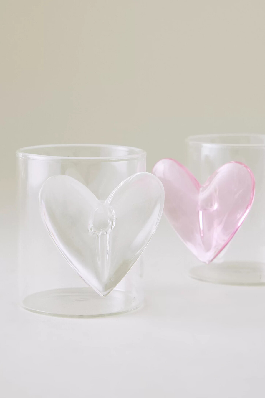 vaso de cristal con forma de corazón de lepelclub
