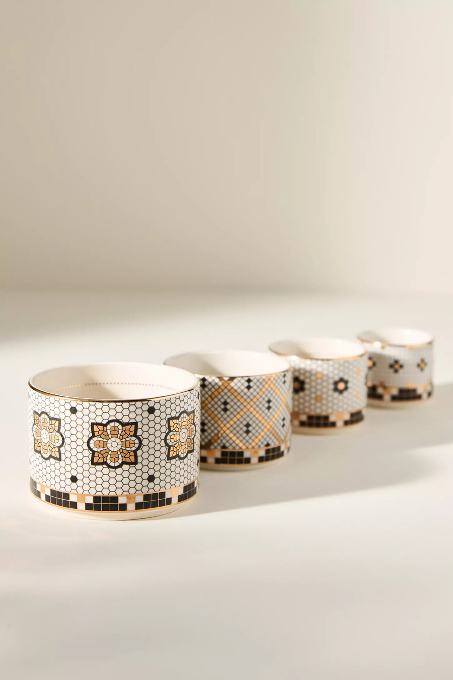tazas medidoras de cerámica bistro tile juego de 4