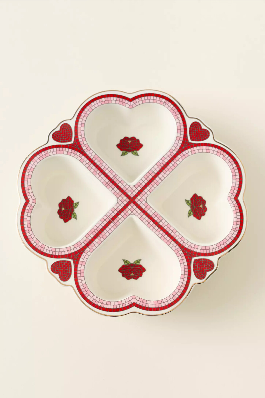 molde para muffins de cerámica bistro tile edición de san valentín