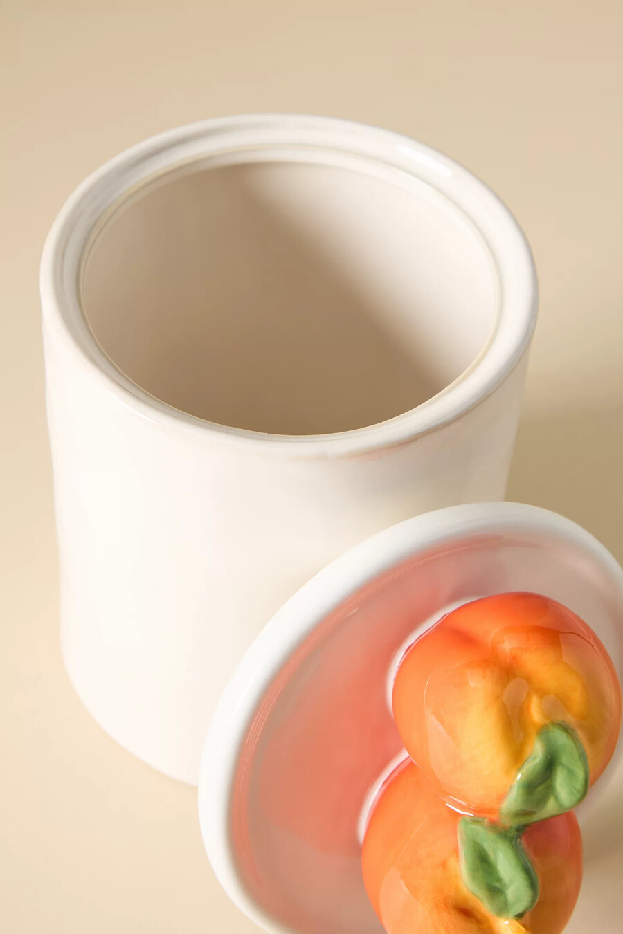 fruta peach - recipiente mediano de gres